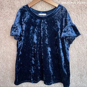 Soprano Girls Blue Velvet Shirt